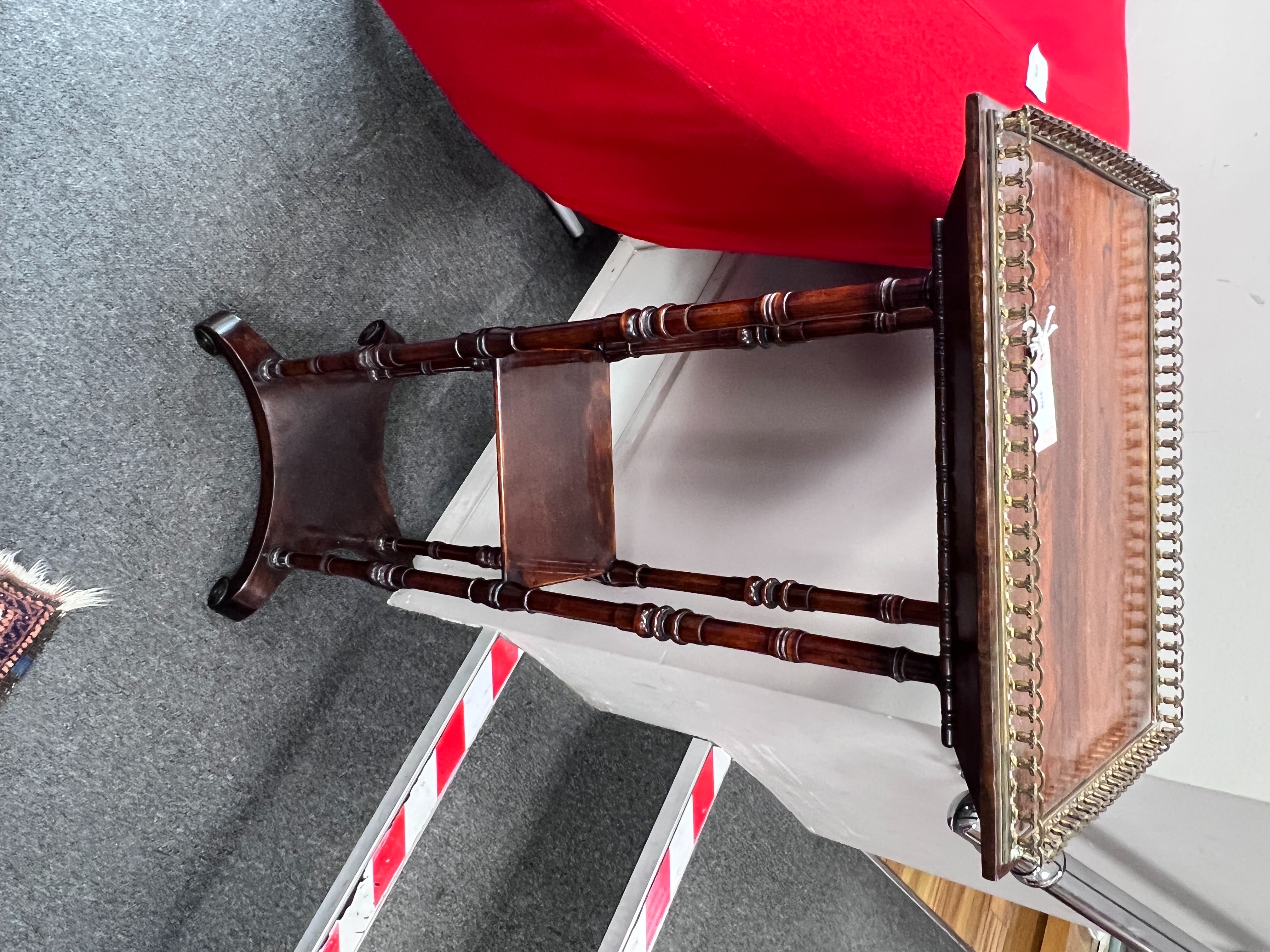 An early Victorian rosewood etagere